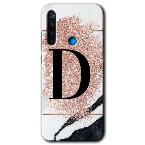 Xiaomi Redmi Note 8T HD Baskılı Kılıf + 9D Tam Ekran Koruyucu - Pembe Mermer Desenli E Harfi