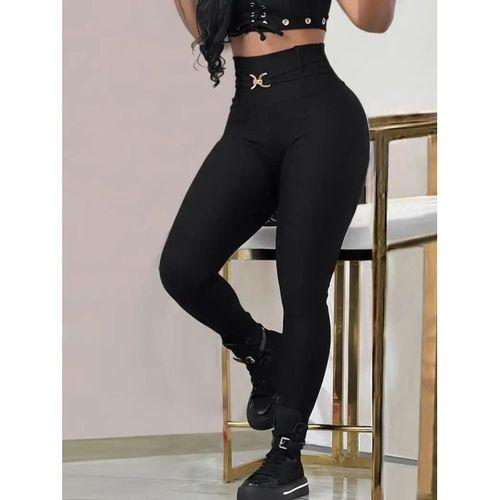 Kadın Yüksek Bel Belden Toka Detaylı Dalgıç Tayt