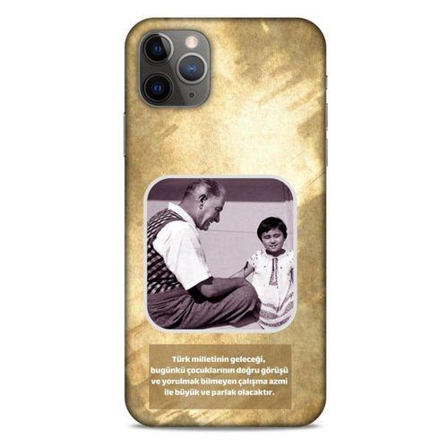 Apple Iphone 11 Pro Max Kılıf Atatürk (2) Kabı Gold