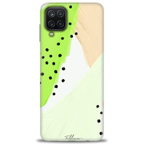 Samsung Galaxy A12 Kılıf HD Baskılı Kılıf - Fıstık Yeşili + Tam Ekran Koruyucu