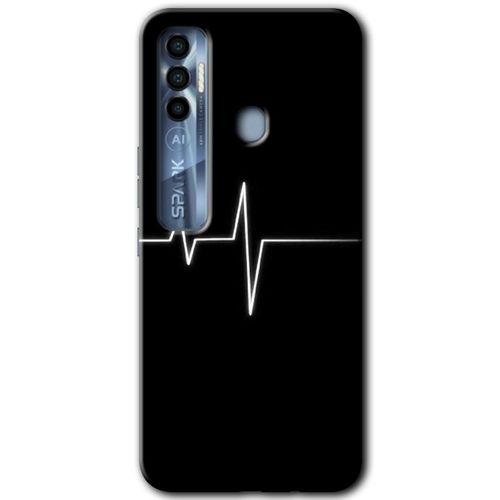 Potkal Hediye Fabrikası Tecno Spark 7 Pro Kılıf HD Desen Baskılı Arka Kapak - Heart Rytm