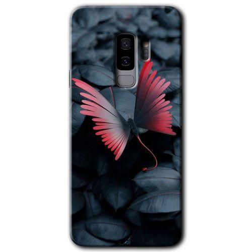 Samsung Galaxy S9 Plus Kılıf HD Desen Baskılı Arka Kapak + Temperli Cam - Dark Butterfly