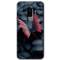 Samsung Galaxy S9 Plus Kılıf HD Desen Baskılı Arka Kapak + Temperli Cam - Dark Butterfly