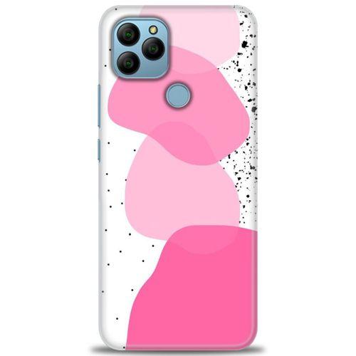 General Mobile GM 21 Kılıf HD Baskılı Kılıf - Pembe Beyaz Siyah + Tam Ekran Koruyucu