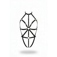 Siyah Body Harness Deri Boyunluklu Tam Vücut Aksesuarı - Brf243