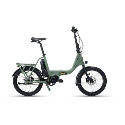 Carraro E-Flexi Nex-8 20 Jant Elektrikli Katlanır Bisiklet Mat Koyu Yeşil Ada Çayı-Kırmızı