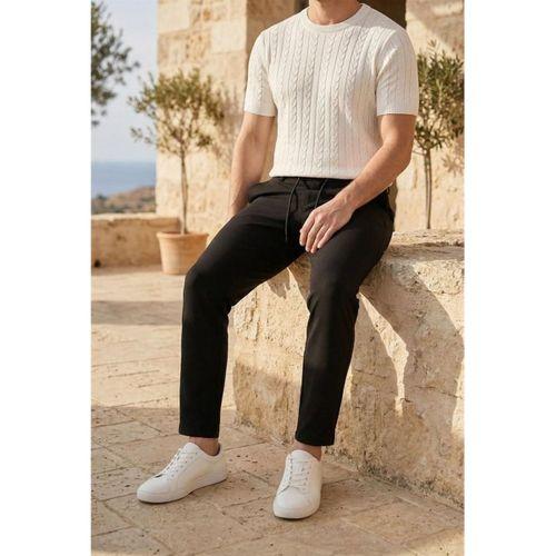 Brent Havuç Kesim Hürrem Kumaş Boyfriend Kalıp Jogger Erkek Pantolon - Siyah