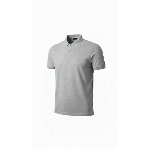 Erkek Pike Kumaş Düğmeli Yaka Regular Fit Günlük Kısa Kol Tişört T-shirt - Gri