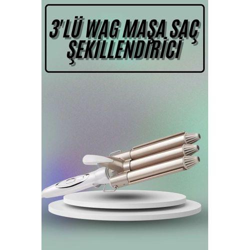 Saç Şekillendirici Wag Maşa Üçlü Yüksek Isı Ayarlı Seramik Kaplama