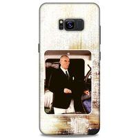 Samsung Galaxy S8 Plus Kılıf Atatürk (24) Darbe Emici Kılıf Eskitilmiş Beyaz