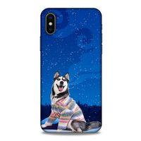 Apple iPhone XS Kılıf Köpek Kıyafetleri (45) Liquid Air Kılıf Husky Renkli Süveter