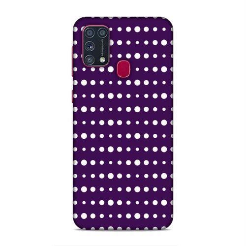 Samsung Galaxy M31 Kılıf Mor Puantiye Arka Kapak Silikon Koruma Full Koruyucu