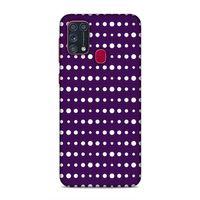 Samsung Galaxy M31 Kılıf Mor Puantiye Arka Kapak Silikon Koruma Full Koruyucu