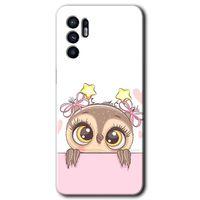 Oppo Reno 6 Kılıf HD Desen Baskılı Arka Kapak - Sevimli Baykuş