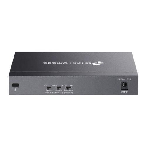 OMADA DS106P, 6 Port Gigabit,  4 Port Gigabit PoE+, 67W, Yönetilemez, Masaüstü Metal Kasa Sessiz Switch