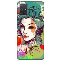 Lopard Samsung Galaxy A71 Uyumlu Kılıf Sürreal Yüzler ♀ (26) Tpu Silikon Kılıf Desenli