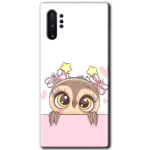 Samsung Galaxy Note 10 Plus HD Baskılı Kılıf + 9D Tam Ekran Koruyucu - Sevimli Baykuş