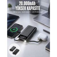 Powerbank 20 000 Mah Dijital Göstergeli Lcd Ekran Uzun Pil Ömrü Yeni Nesil