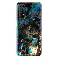 Lopard Oppo Realme 7 Uyumlu Kılıf Soyut Sanat (36) Desenli Glitter Kılıf