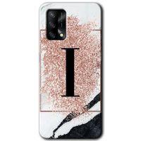 OPPO Oppo A54 Kılıf HD Desen Baskılı Arka Kapak - Pembe Mermer Desenli I Harfi