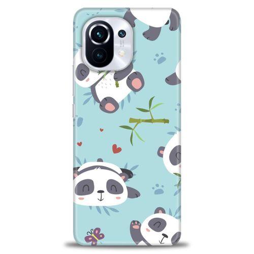 Xiaomi Mi 11 Kılıf HD Baskılı Kılıf - Pandalar + Tam Ekran Koruyucu