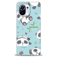 Xiaomi Mi 11 Kılıf HD Baskılı Kılıf - Pandalar + Tam Ekran Koruyucu