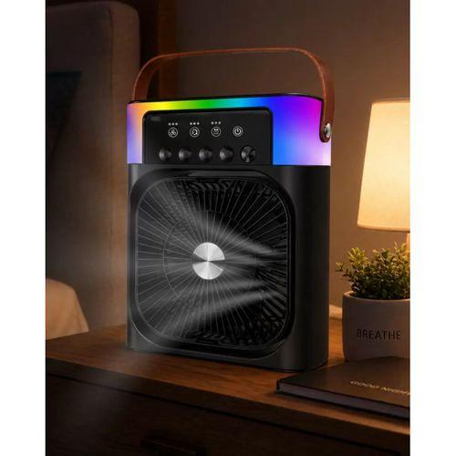 Usb Şarjlı Masaüstü Sprey Fan Taşınabilir Serinletici Rgb Işıklı Mini Klima