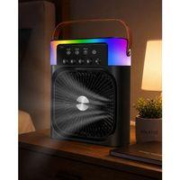 Usb Şarjlı Masaüstü Sprey Fan Taşınabilir Serinletici Rgb Işıklı Mini Klima