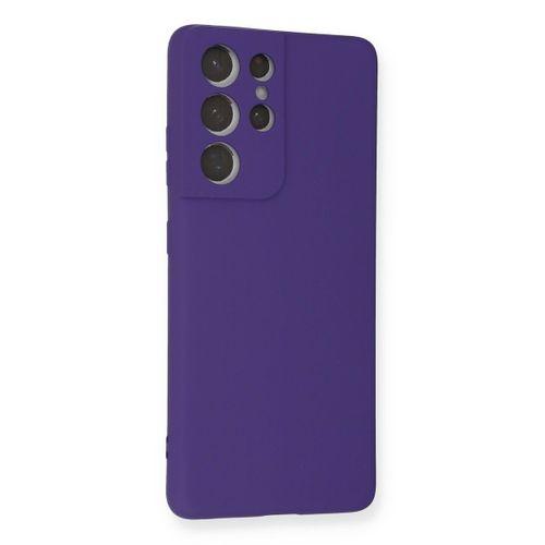 Newface Samsung Galaxy S21 Ultra Kılıf Nano içi Kadife  Silikon - Mor