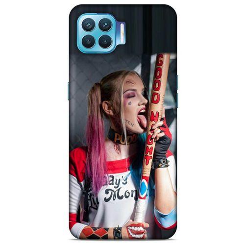 Oppo Reno 4 Lite Uyumlu Kılıf Harley Quinn (23) Ultra Koruma Kılıfı Kırmızı-menekşe