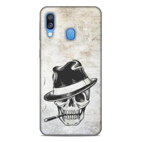 Lopard Samsung Galaxy A40 Uyumlu Kılıf Tattoo's (24) Darbe Emici Kılıf Şapkalı İskelet