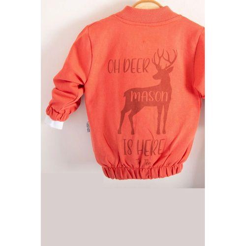 Geyik Desenli Hırkalı 3'lü Erkek Bebek Takım