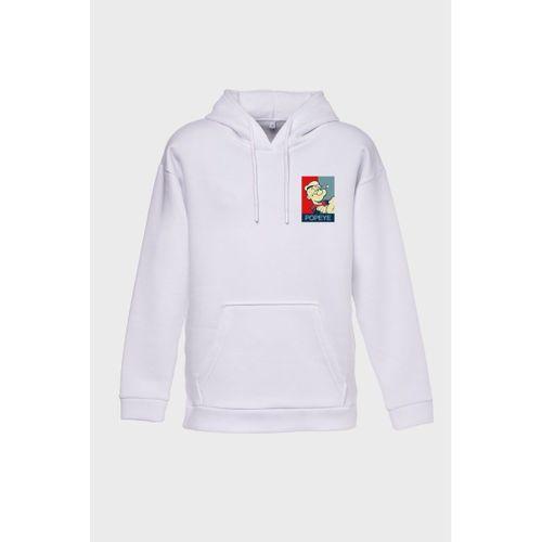 Popeye Minimal Baskılı  Üç İplik Sweatshırt Oversıze Hoodıe