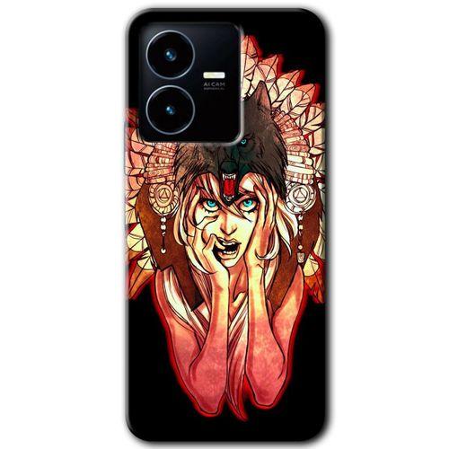 Vivo Y22s Kılıf HD Desen Baskılı Arka Kapak - Kurt Kız