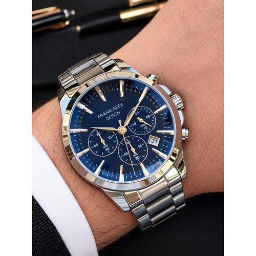 Frank Alex Design Erkek Kol Saati Çelik Kordon Takvimli Kadran Şık Premium 2 Yıl Garantili E07276.2