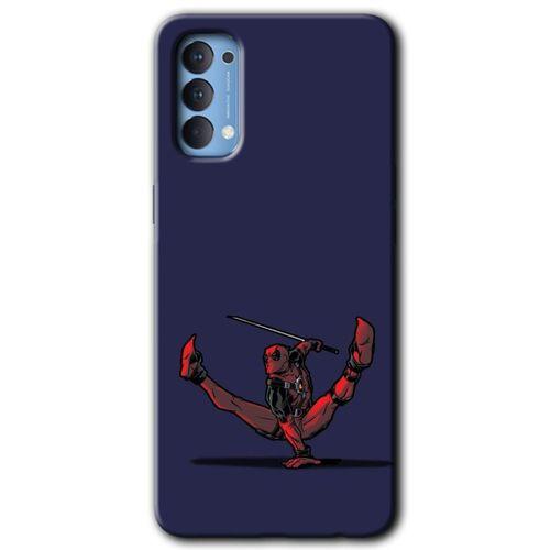 Oppo Reno 4 Kılıf HD Desen Baskılı Arka Kapak + Temperli Cam - DeadPool 3