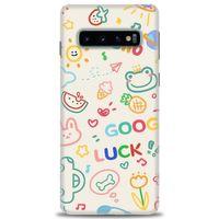 Samsung Galaxy S10 Kılıf HD Baskılı Kılıf - Goog Luck + Tam Ekran Koruyucu