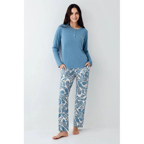 Pierre Cardin 9075-s Kadın Uzun Kol Pijama Takım