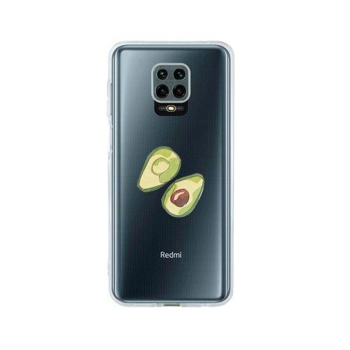 Redmi Note 9 Pro Avokado Art Desenli Premium Şeffaf Silikon Kılıf