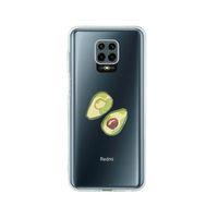 Redmi Note 9 Pro Avokado Art Desenli Premium Şeffaf Silikon Kılıf