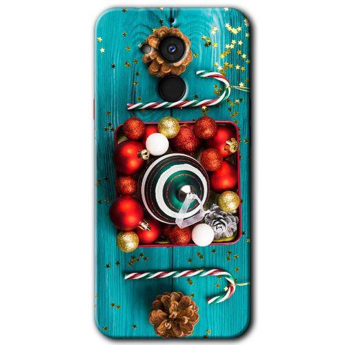 MRCİLETİSİM General Mobile GM 8 Kılıf HD Desen Baskılı Arka Kapak + Temperli Cam - Christmas