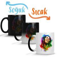 Bob Marley Mutluluğun Rengi Sihirli Kupa Bardak Porselen