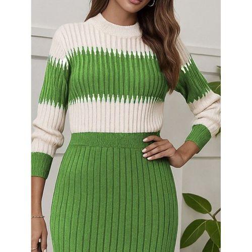 Kadın Uzun Kollu Triko Etekli Takım