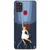 Samsung Galaxy A21s Kılıf Depresyon (43) Thin Fit Kılıf Mavi Tonları