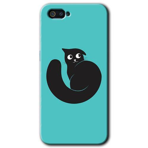 Realme C2 Kılıf HD Desen Baskılı Arka Kapak - Cat Vector + Kırılmaz Cam