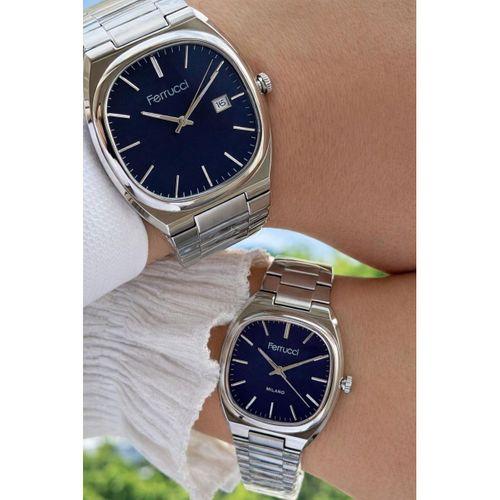Ferrucci Çift Sevgili Saati Çelik Kordon 3 Atm Suya Dayanıklı Kol Saati VS.BLKT.0835