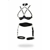 Siyah Harness Takım Ayarlanabilir Deri Vücut Aksesuarı - Brf1192