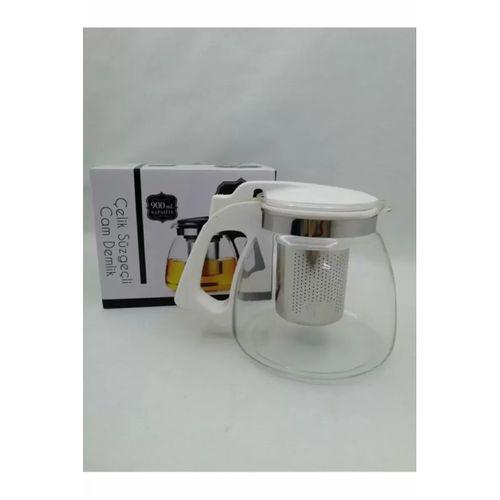 Çelik Süzgeçli Cam Demlik 900 Ml. Royaleks-8882