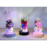 Işıklı Müzikli Romantik Fanus Tekli Gül