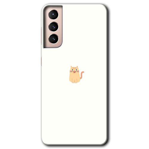 Samsung Galaxy S21 HD Baskılı Kılıf + 9D Tam Ekran Koruyucu - Cat Minimalism